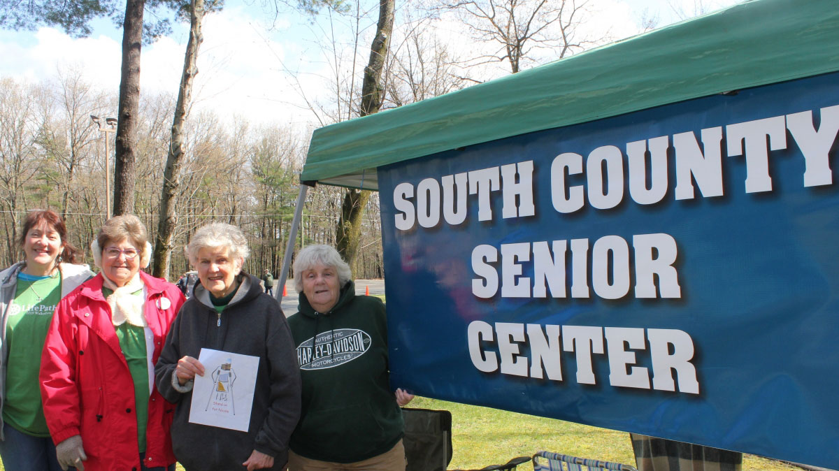 South County Senior Center Walkathon team members honoring Nicole's 2019 participation with a drawn "stand-in."