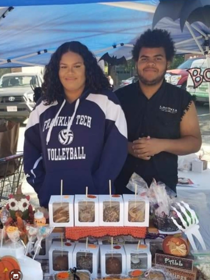 Sandra’s children, Emily and Chris, at the Turners Falls PumpkinFest in a previous year, raising money for the Walkathon. They are members of the Team Ryan Walkathon group.