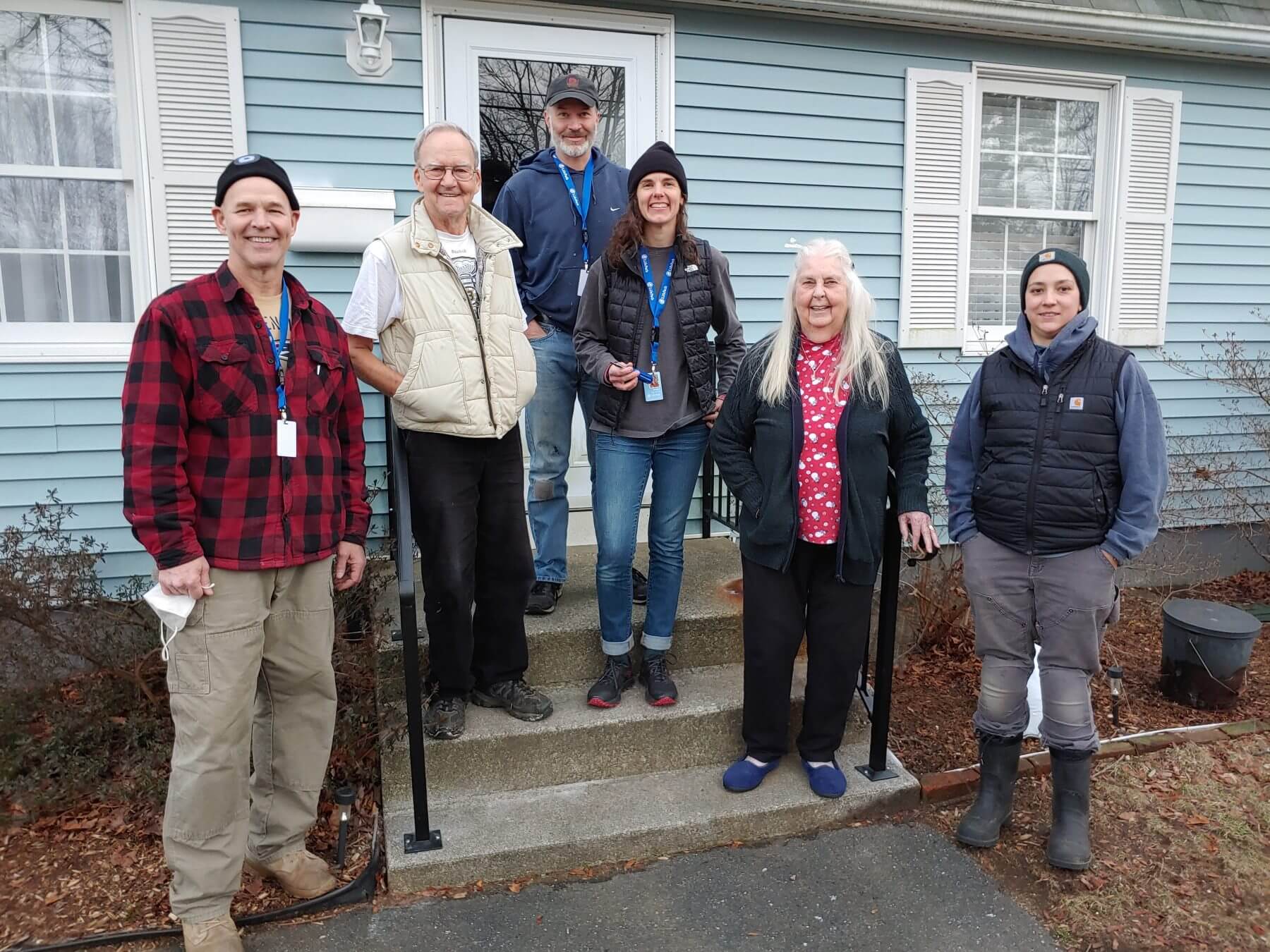 Home Safety consumers Joe & Betty with program volunteers Dean, Justin, Bridget & Amelia