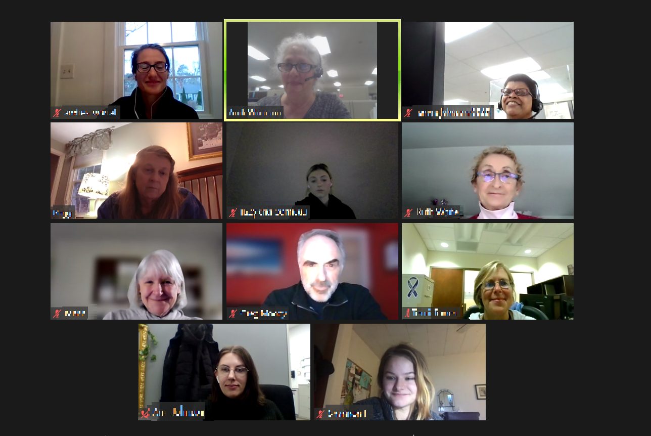 People meeting on Zoom for a health workshop