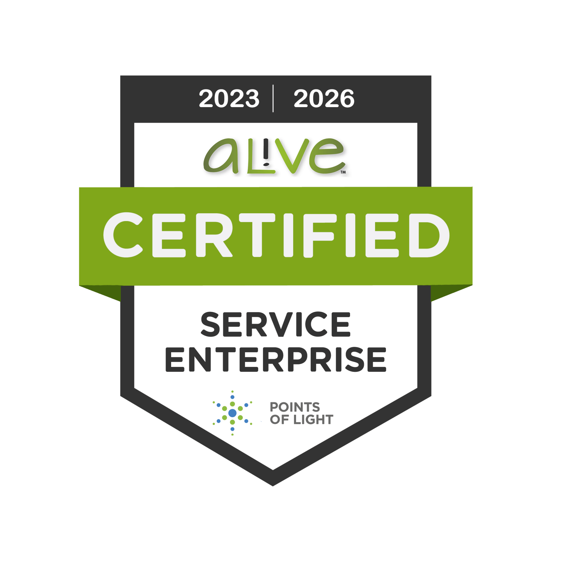 Al!ve Certified Service Enterprise, 2023-2026