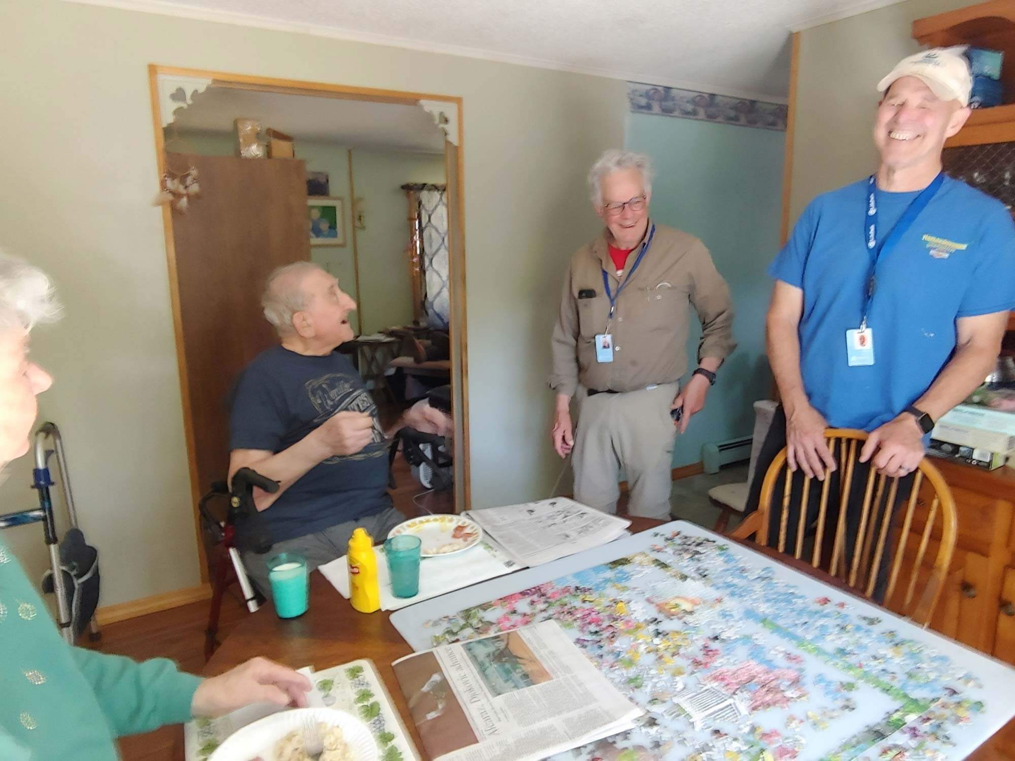 Jean and Charles with Home Safety volunteers