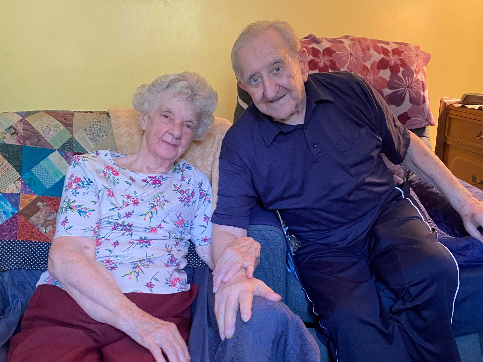 Jean and Charles Fontanella, married since 1955, in their Turners Falls home.