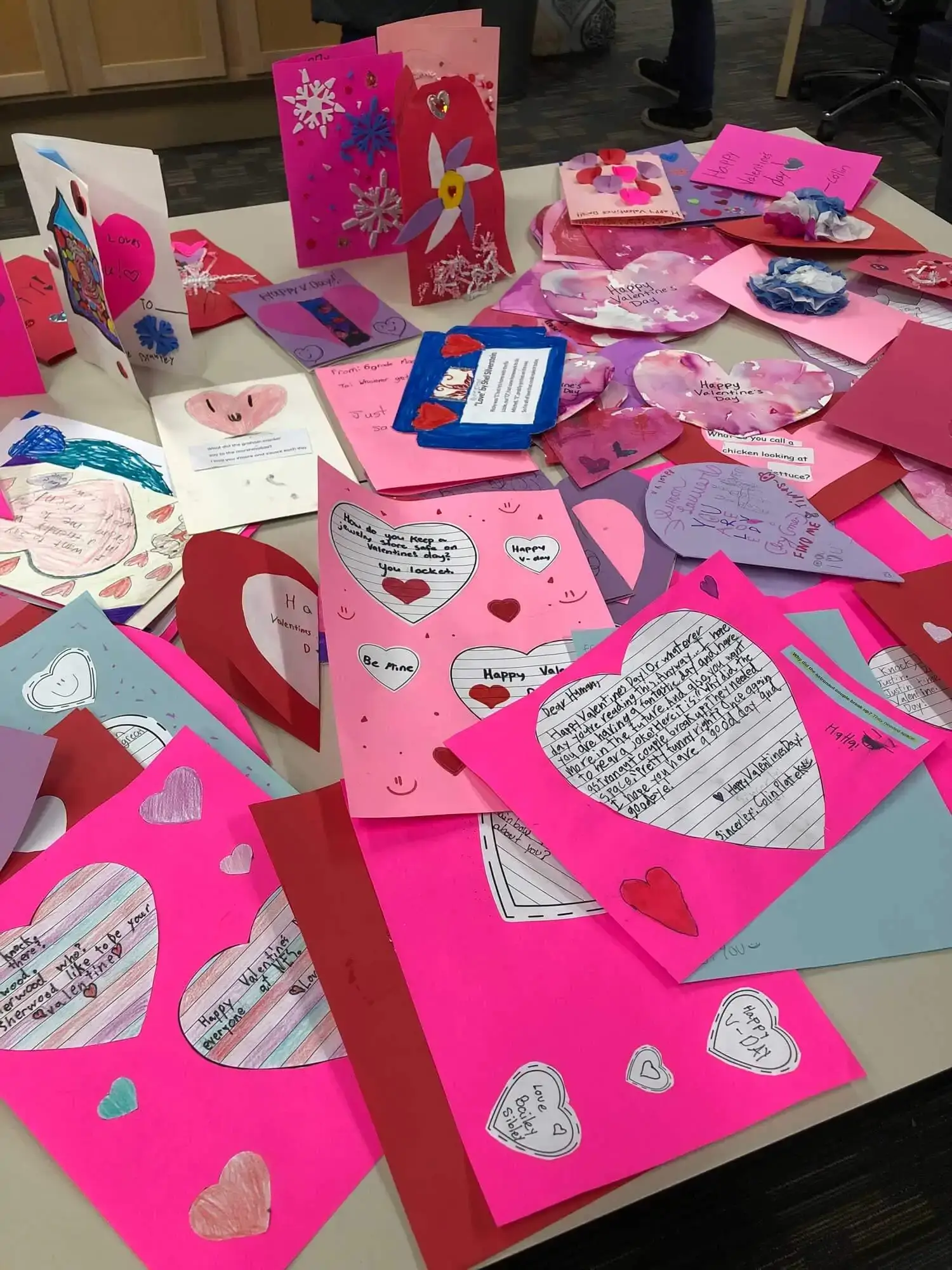 Many handmade valentine cards