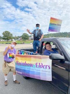 Rainbow Elders Volunteers Marching in the Franklin County Pride Parade.