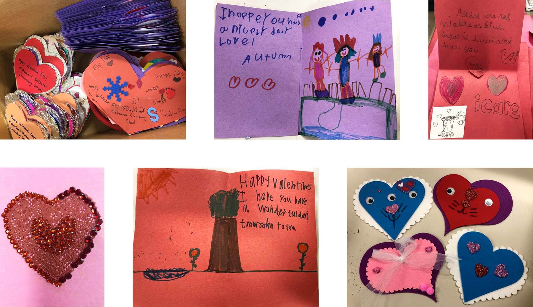 Handmade valentines for Meals on Wheels recipients