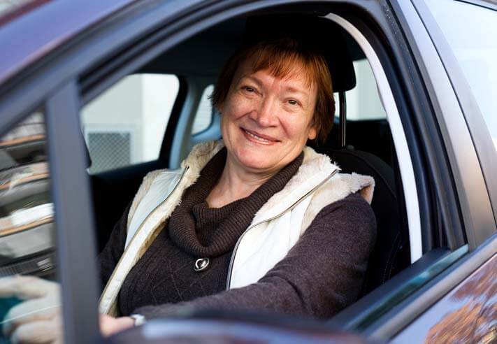 Woman driving a car