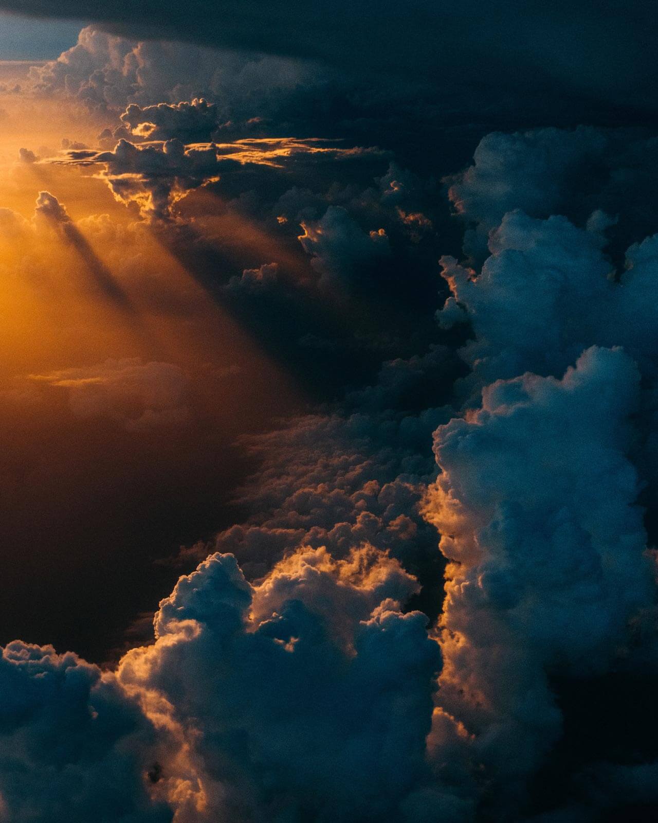 Storm clouds at sunset